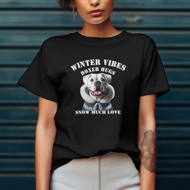 Boxerhund Snö Mycket Kärlek T Shirt (Skapare uppladdad)