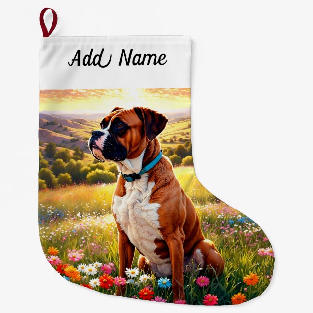 Boxerhund Stor Julstrumpa (Framsidan)