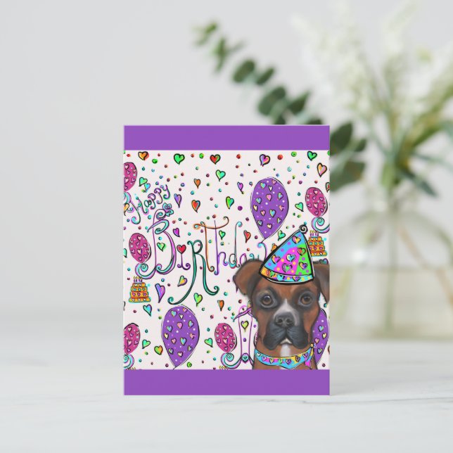 Boxerhund Vykort (Stående Fram)