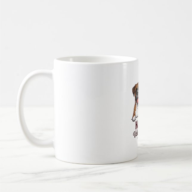 Boxerhundar Gott Alla Hjärtans Dag Vintage Kaffemugg (Vänster)