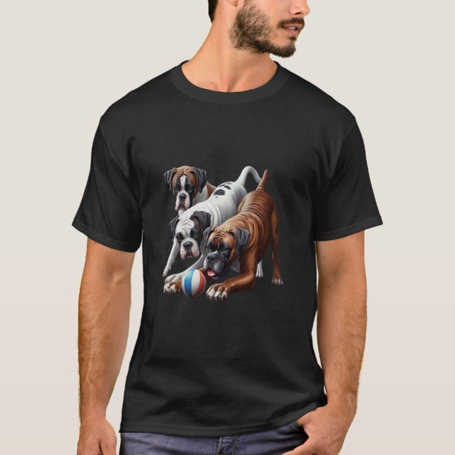 Boxerhundar på Lek T Shirt (Framsida)