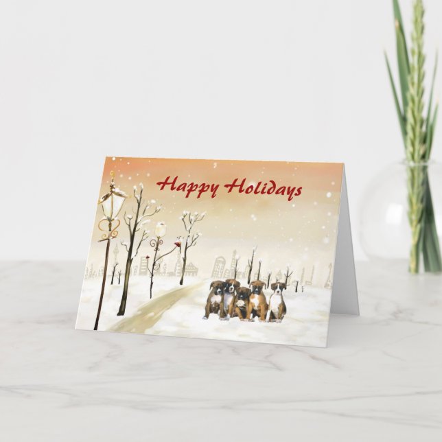 Boxerjullurbant-gratulationskort Helgkort (Framsida)