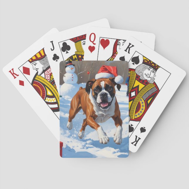 Boxerjulscen i Snö Casinokort (Baksidan)
