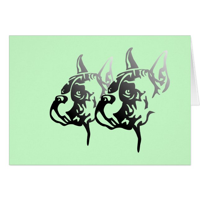 Boxerkronhuvud Hälsningskort (Framsidan Horizontal)