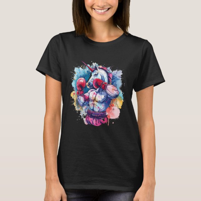 Boxermajs med boxing-handskar med fickboxning funn t shirt (Framsida)