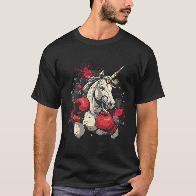 Boxermajs med boxinghandskar med kickboxingstråd B T Shirt (Framsida)