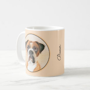 Boxermålning av obeskurna ursprungliga djurkonst kaffemugg