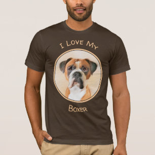 Boxermålning av obeskurna ursprungliga djurkonst t shirt