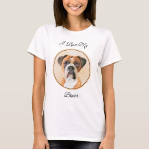 Boxermålning av obeskurna ursprungliga djurkonst t shirt