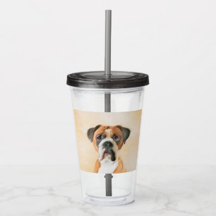 Boxermålning av obeskurna ursprungliga djurkonst take away mugg