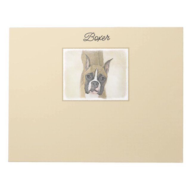 Boxermålning - Cute Original Hund Art Anteckningsblock (Framsida)