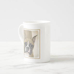 Boxermålning - Cute Original Hund Art Benporslin Mugg