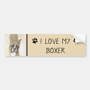 Boxermålning - Cute Original Hund Art Bildekal