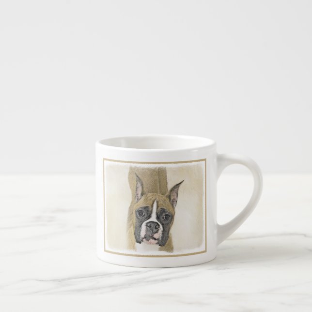 Boxermålning - Cute Original Hund Art Espressomugg (Höger)
