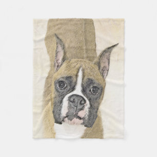 Boxermålning - Cute Original Hund Art Fleecefilt