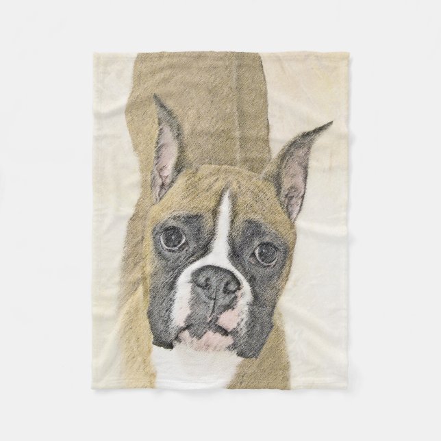 Boxermålning - Cute Original Hund Art Fleecefilt (Framsidan)