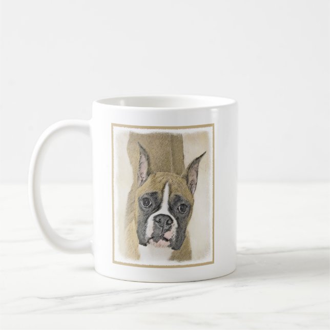 Boxermålning - Cute Original Hund Art Kaffemugg (Vänster)