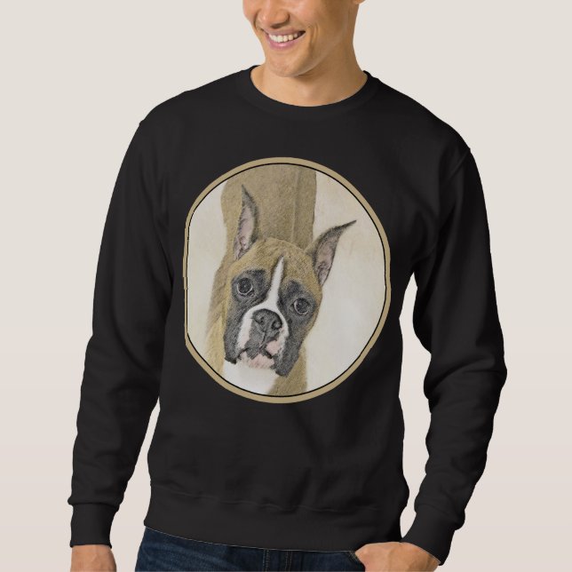 Boxermålning - Cute Original Hund Art Lång Ärmad Tröja (Framsida)