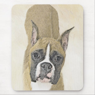 Boxermålning - Cute Original Hund Art Musmatta