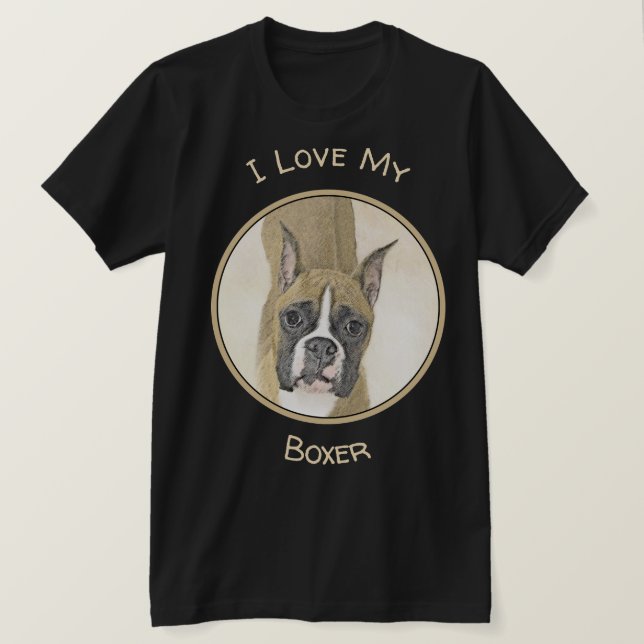 Boxermålning - Cute Original Hund Art T Shirt (Design framsida)