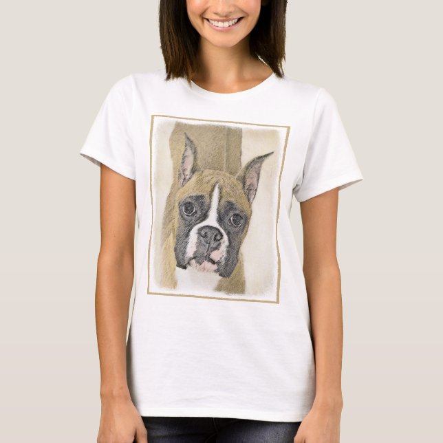 Boxermålning - Cute Original Hund Art Tee (Framsida)