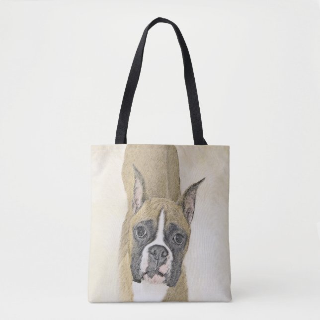 Boxermålning - Cute Original Hund Art Tygkasse (Framsida)