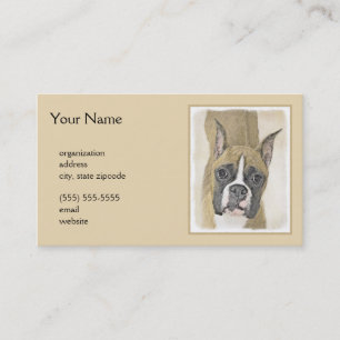 Boxermålning - Cute Original Hund Art Visitkort