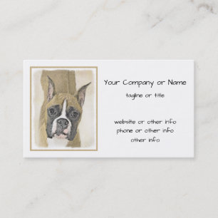 Boxermålning - Cute Original Hund Art Visitkort