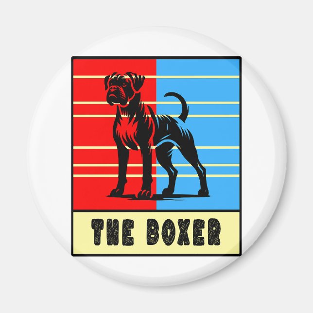 Boxern - Stark hund Magnet (Framsidan)