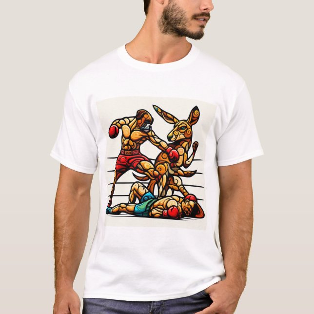 Boxers Kangaroo Showdown T Shirt (Framsida)