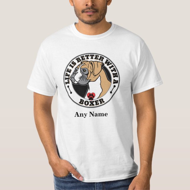 Boxers Personlig är bättre med en boxer Tee Shirt (Framsida)