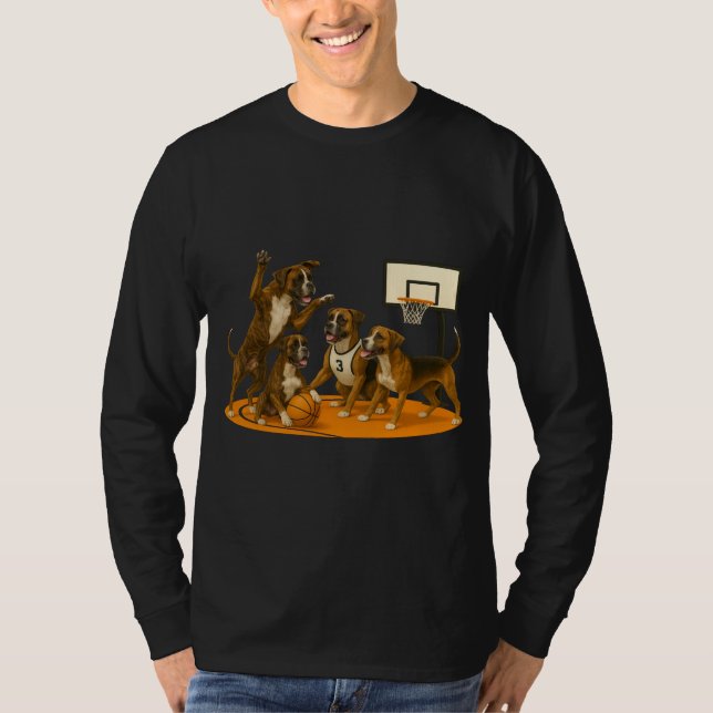 Boxers playing basketball t shirt (Framsida)