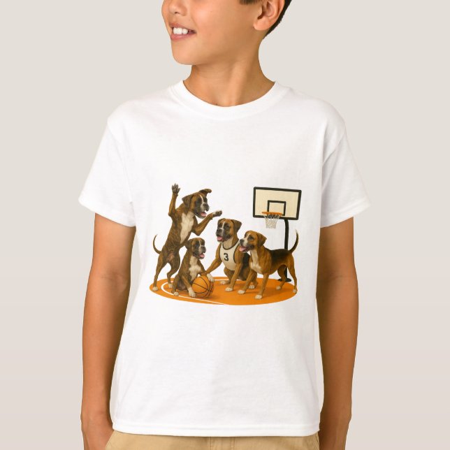 Boxers playing basketball t shirt (Framsida)