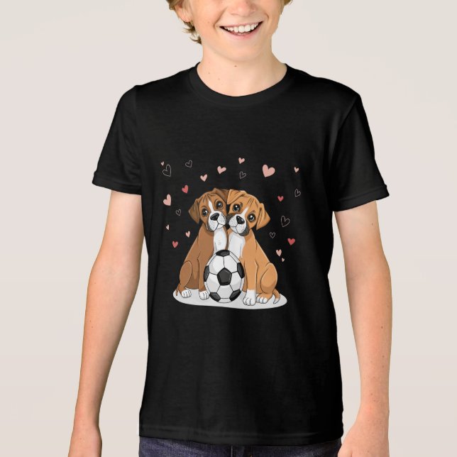 Boxers with soccer ball for Valentine's Day T Shirt (Framsida)