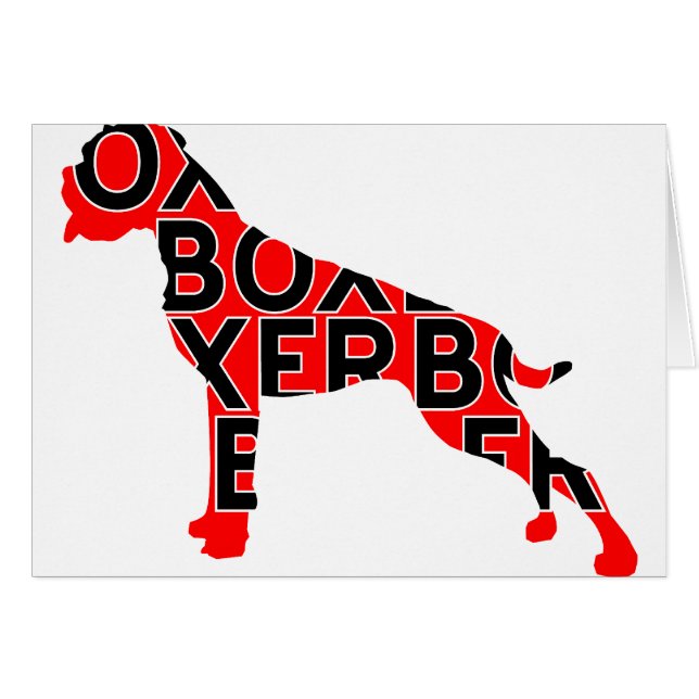 Boxertext Hund-Hund Hälsningskort (Framsidan Horizontal)