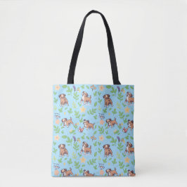 Boxerväskor Söt Vårblomma Kawaii Hund Tygkasse