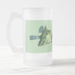 Boxfish - abstrakt design - Klipp ut ur ett foto Frostat Ölglas