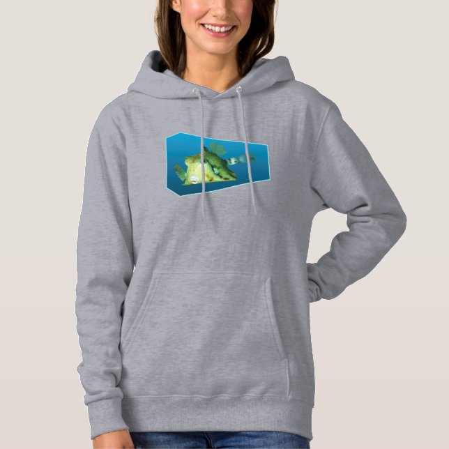 Boxfish - Design gradient blå bakgrund |  T Shirt (Framsida)