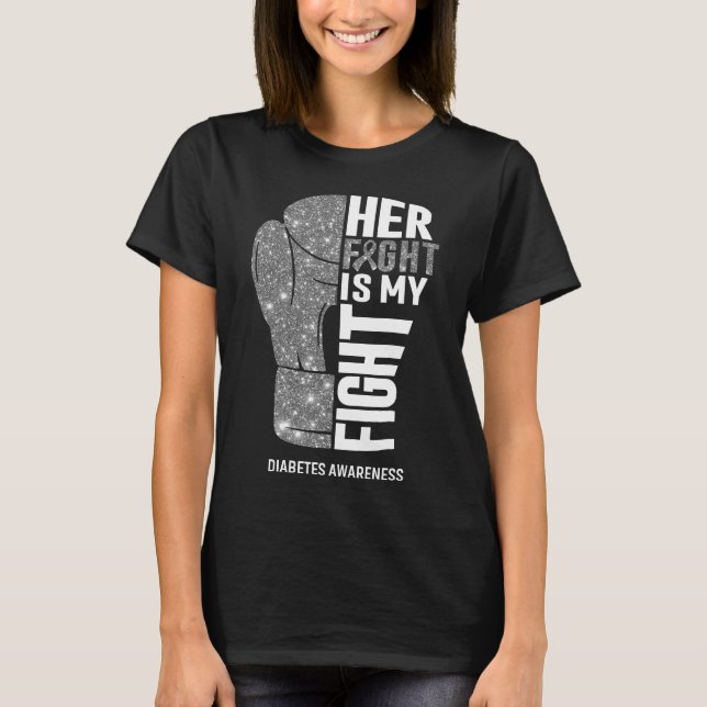 Boxhandskar Diabetes Krigare T Shirt (Framsida)