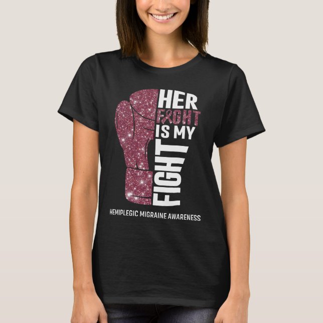 Boxhandskar Hemiplegisk Migrän Krigare T Shirt (Framsida)