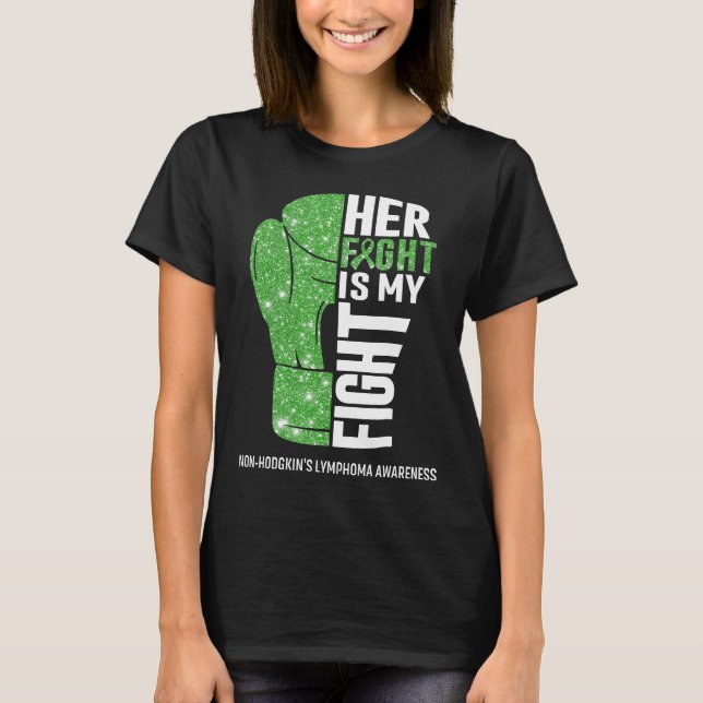Boxhandskar Non-Hodgkins lymfom krigare T Shirt (Framsida)