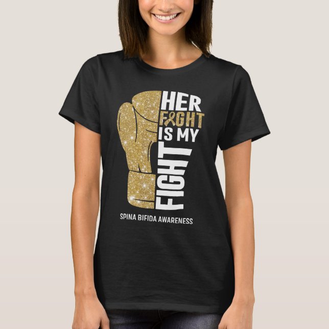 Boxhandskar Spina Bifida Krigare T Shirt (Framsida)