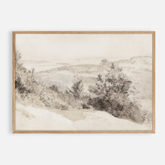 Boxhill-vintage, vattenfärg poster