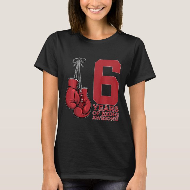 Boxing 6 år av Fantastisk Boxer 6e födelsedag T Shirt (Framsida)