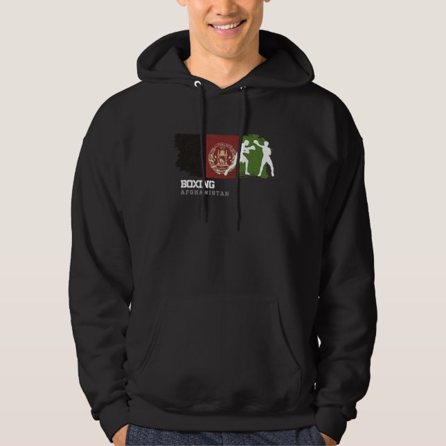 Boxing Afghanistan Combat Sports Fighter Boxing Hoodie (Framsida)