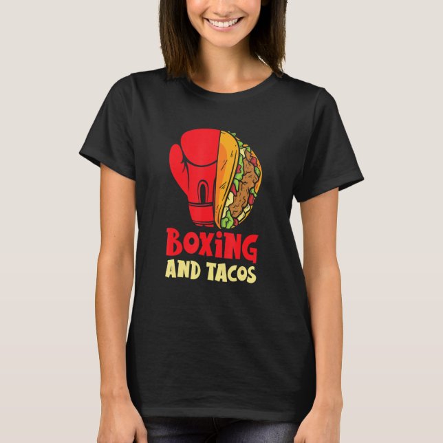 Boxing and Tacos Jab Kor Krok Boxing Glove Boxe T Shirt (Framsida)
