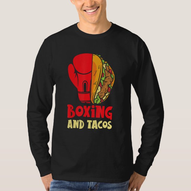 Boxing and Tacos Jab Kor Krok Boxing Glove Boxe T Shirt (Framsida)