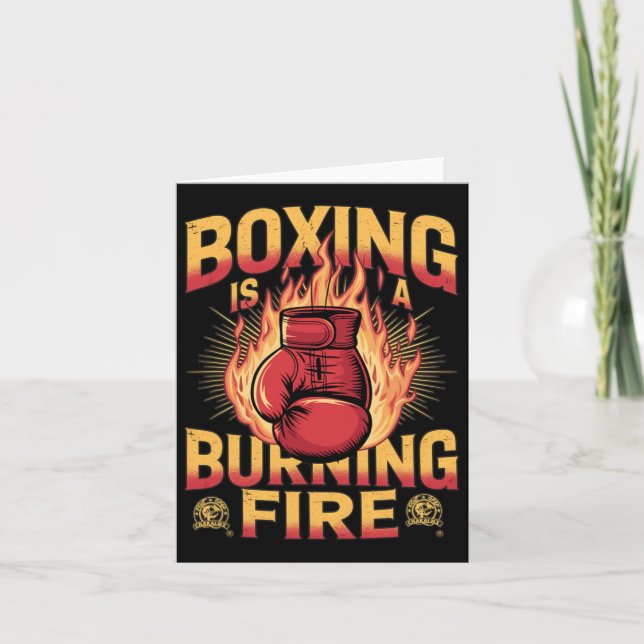 Boxing är en brinnande brand kort (Framsida)