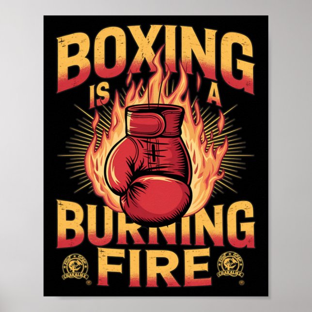 Boxing är en brinnande brand poster (Framsidan)