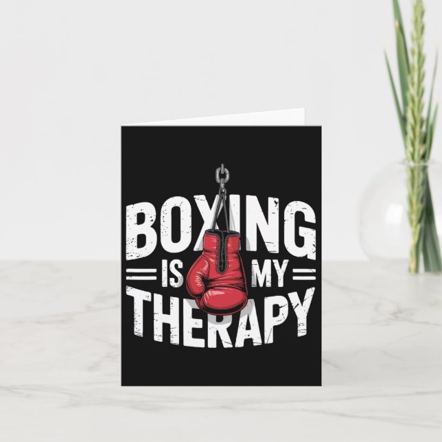 Boxing är min terapi - funna stridshandskar Slåend Kort (Framsida)